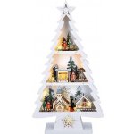 Solight LED dřevěný vánoční stromek s dekoracemi 13x LED bílá 53cm 2x AA – Zboží Mobilmania