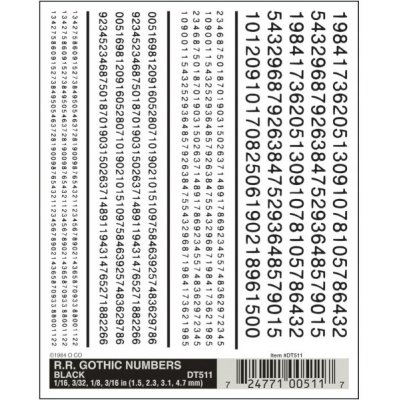 Woodland Scenics propisot čísla Gothic černá DT511 – Zboží Dáma