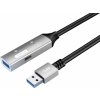 usb kabel PremiumCord ku3rep15al USB 3.2 repeater a prodlužovací Male-Female, 5Gbps, 15m, stříbrný