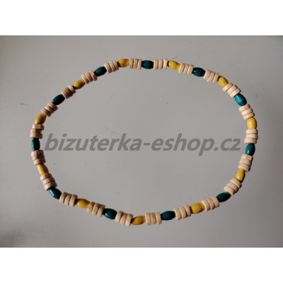 Bizuterka-eshop.cz dřevěné korále na krk smetanovo černo přírodní BZ-6739 – Zboží Dáma