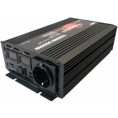 HOULI Power Inverter 12V/230V, 1500W/3000W, čistá sinusoida, 1 zásuvka HPZD0015U | Zboží Auto