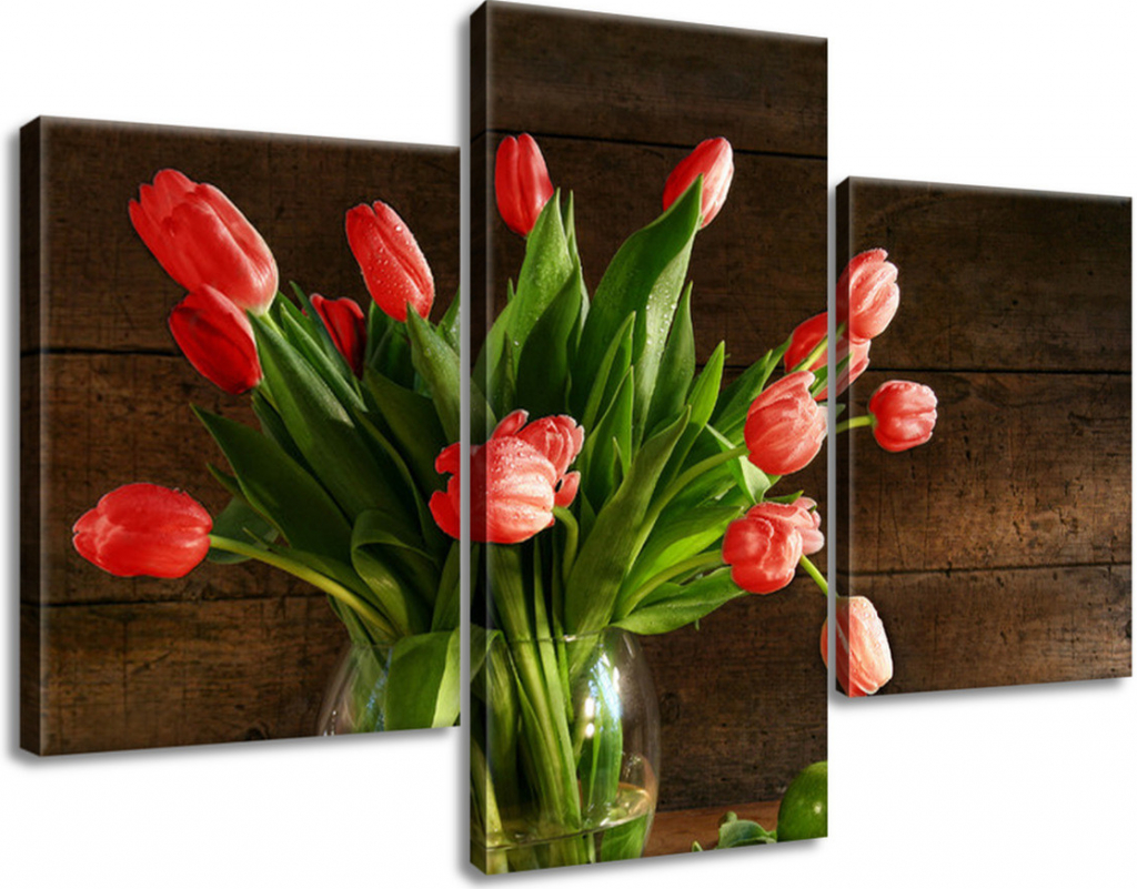 Gario Obraz na plátně Nádherná kytice tulipánů a jablka Velikost: 90 x 60  cm od 1 399 Kč - Heureka.cz