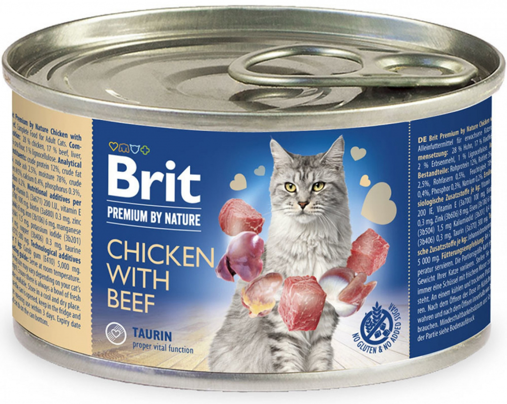 Brit Premium by Nature Cat Chicken with Beef 0,2 kg