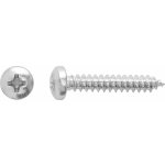 Vrut do plechu s půlkulatou hlavou PH2 plný závit ocel A2 3,5 x 22 mm, 12 ks – Hledejceny.cz