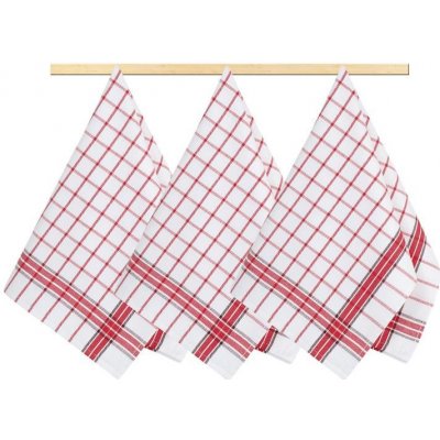 Bellatex Kuchyňské utěrky sada 3 kusů kostka červená 50x70 cm – Zbozi.Blesk.cz