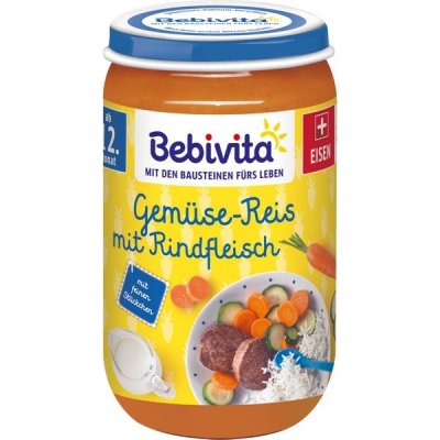 Bevita Zelenina s rýží a hovězím masem 250 g