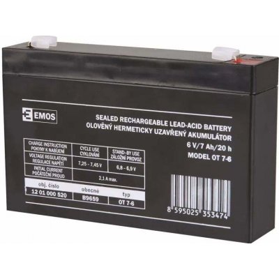 EMOS B9659 6V 7Ah – Zboží Mobilmania