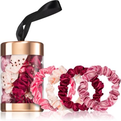 BrushArt Gift for You Slim satin scrunchie set gumičky do vlasů Pink & Red – Zboží Mobilmania