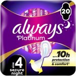Always Platinum secure Night hygienické vložky s křidélky 20 ks – Hledejceny.cz