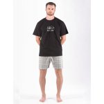 Gina 79174 pánské pyžamo krátké sv. šedá měsíc – Zboží Dáma