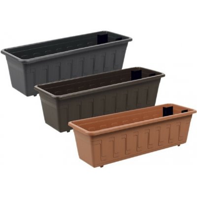 Nohel garden Truhlík samozavlažovací GARDENFLOR plastový hnědý 40 cm – Sleviste.cz