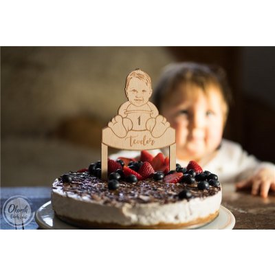 Okamih Ozdoba na dort k narozeninám se jménem, věkem a obličejem Vašeho děťátka