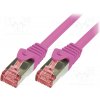 síťový kabel Logilink CQ2029S Patch, S/FTP, 6, licna, Cu, LSZH, 0,5m, růžový