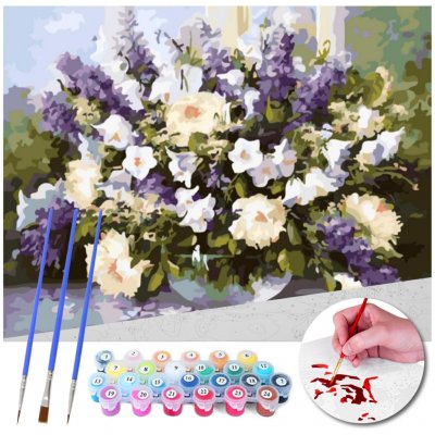 FunPlay 5594 Malování dle čísel na rámu květiny 40 x 50 cm 3 x štětec barvy – Hledejceny.cz