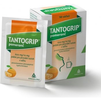 TANTOGRIP POMERANČ POR 600MG/10MG POR PLV SOL SCC 10