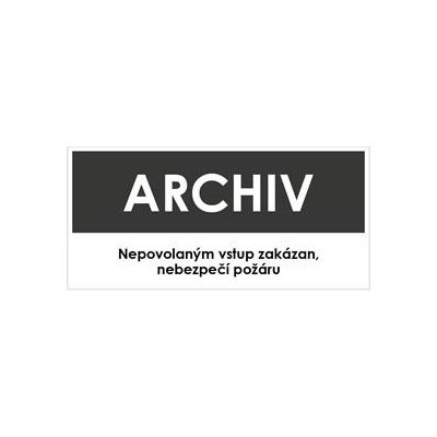 ARCHIV, šedá, samolepka, 190x90 mm – Sleviste.cz