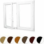 ALUPLAST Plastové okno dvoukřídlé dekor/bílé 150x150 Levé, Trojsklo – Hledejceny.cz
