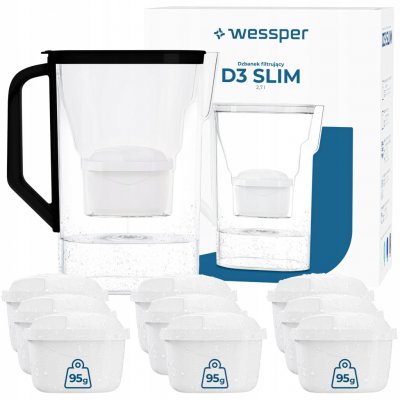 Wessper D3 Slim 2,7 l černá + filtry 10 ks – Zboží Mobilmania