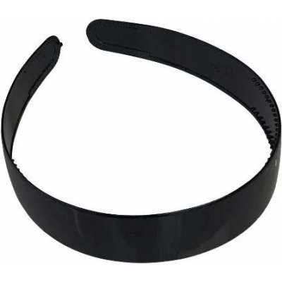 Plastová čelenka černá lesklá - hladká – Zboží Dáma