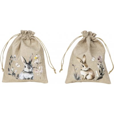 Textilomanie Jutový pytlík BURLIA s potiskem králíka, 20x25 cm - více variant – Zboží Mobilmania