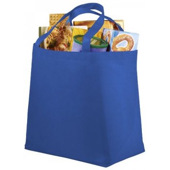 Velká skládací nákupní taška z netkané textilie modrá