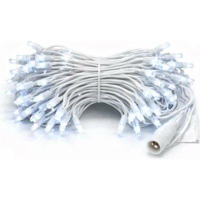 DECOLED Eco Fix LED světelný řetěz, 10 m, venkovní, ledově bílá s FLASH, 100 diod, 36V, bílý kabel, IP44 – Hledejceny.cz