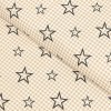 Metráž Goldea bavlněné plátno - hvězdičky na béžovém káru 145 cm