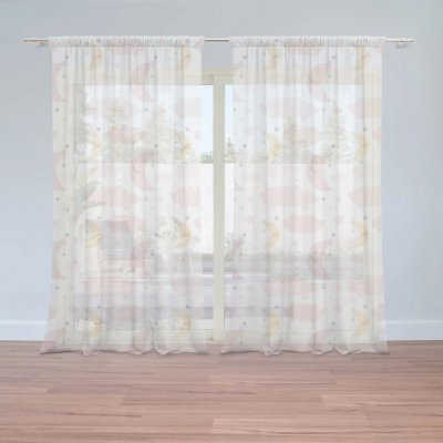 Sablio Záclony Měsíčky a obláčky : 2ks 150x250cm – Hledejceny.cz
