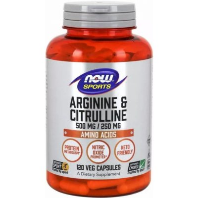 NOW L-Arginine 500 + L-Citrulline 250 120 kapslí – Zbozi.Blesk.cz