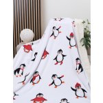 MKLuzkoviny.cz Beránková deka mikroplyš Tučňáci bílé 150x200 – Sleviste.cz