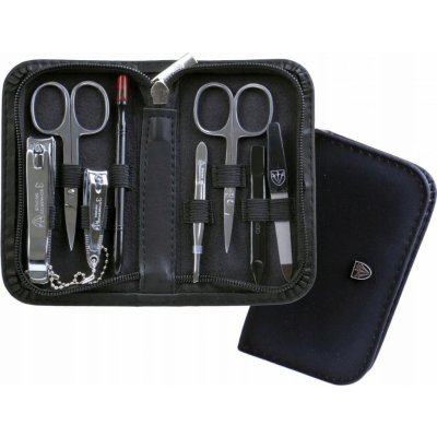 Kellermann Černá manikúra 8-ti dílná sada v černém koženém pouzdře L 52130 MC – Zboží Dáma