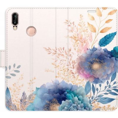 Pouzdro iSaprio Flip s kapsičkami na karty - Ornamental Flowers 03 Huawei P20 Lite