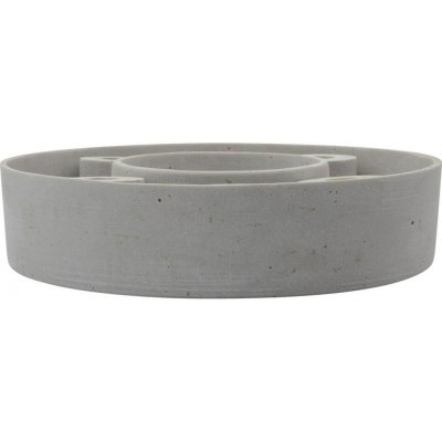 House Doctor Svícen The Ring Grey Polystone 26 cm, šedá barva, beton – Zboží Dáma