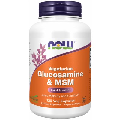 NOW Glucosamine & MSM Vegetarian vegetariánský glukosamin a MSM 120 rostlinných kapslí – Zboží Mobilmania