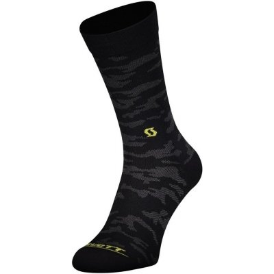 Scott Sock Trail Camo Crew Black-Sulphur Yellow