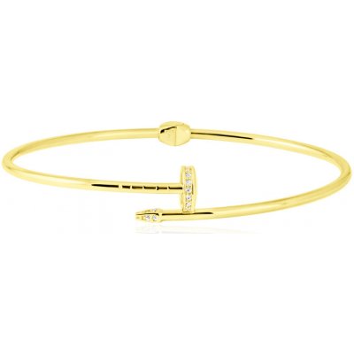 Gemmax Jewelry elegantní zlatý Hřebík se zirkony GLBYB183895