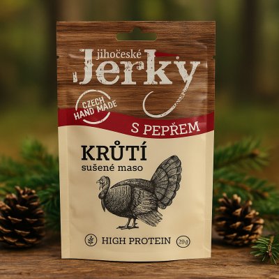 Jihočeské Jerky Krůtí s pepřem 20 g – Hledejceny.cz