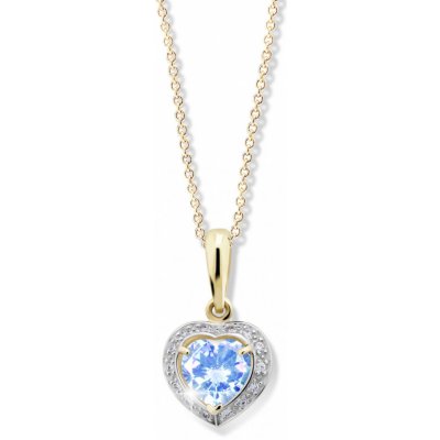 Cutie Jewellery Zlatý srdíčko Z6308ZBN-Arctic Blue