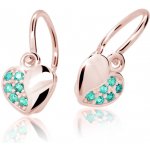 Cutie Jewellery dětské naušnice zlaté srdíčka C2160R-Mint Green