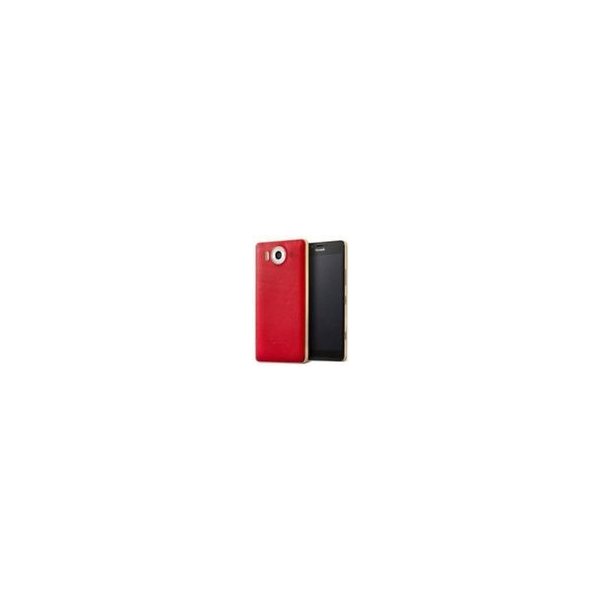 Pouzdro a kryt na mobilní telefon Pouzdro Mozo zadní kožené bezdrátové nabíjení Microsoft Lumia 950 / červené / bulk