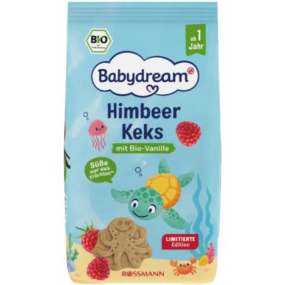 Babydream BIO malinové keksy s vanilkou 125 g – Zboží Dáma