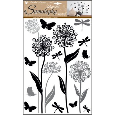 Anděl 10188 Samolepky na zeď květiny s glitry 41 x 29 cm – Sleviste.cz