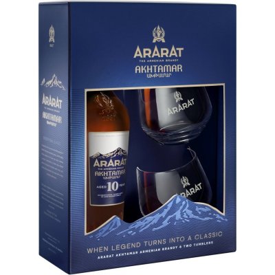 Ararat brandy Akhtamar 10y 40% 0,7 l (dárkové balení 2 sklenice) – Zbozi.Blesk.cz