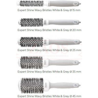 Olivia Garden Expert Blowout Shine White & Grey ⌀ 45 mm – Zbozi.Blesk.cz