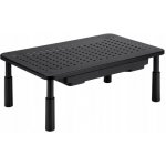 Powerton Podstavec pod monitor nastavitelná výška, větrací otvory, se zásuvkou černý ocel-plast – Sleviste.cz