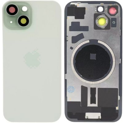 Kryt Apple iPhone 15 Sklo Zadního Housingu + Sklíčko Kamery + Kovová Destička + Magsafe Magnet zelený – Zboží Mobilmania