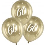 PartyDeco Balonky latex číslo 60 chromově zlaté 30 cm – Zboží Dáma