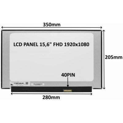 LCD PANEL 15,6" FHD 1920x1080 40PIN MATNÝ IPS 144HZ / BEZ ÚCHYTŮ 77030550 – Sleviste.cz