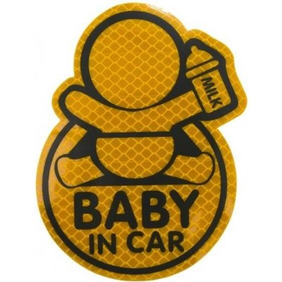 Compass Dekor samolepící BABY IN CAR žlutý – Zboží Živě