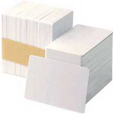 Zebra PVC karty, balení 500ks karet na potisk, bílá barva, magnetický proužek